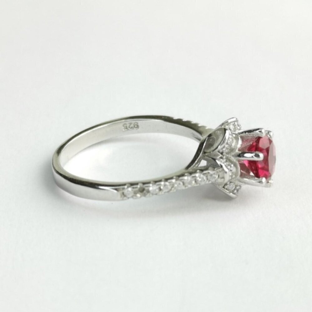 Lab Created Ruby CZ Ring size 7 - Picture 5 of 8